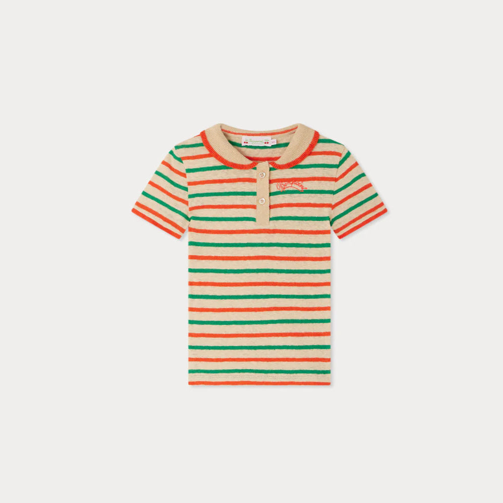 Bonpoint-Edelyne striped polo collar t-shirt