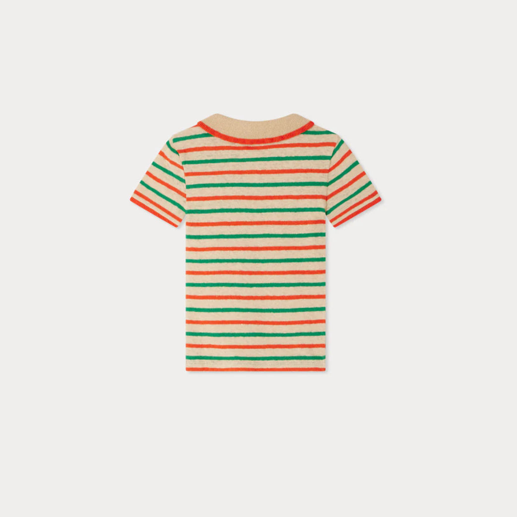 Bonpoint-Edelyne striped polo collar t-shirt