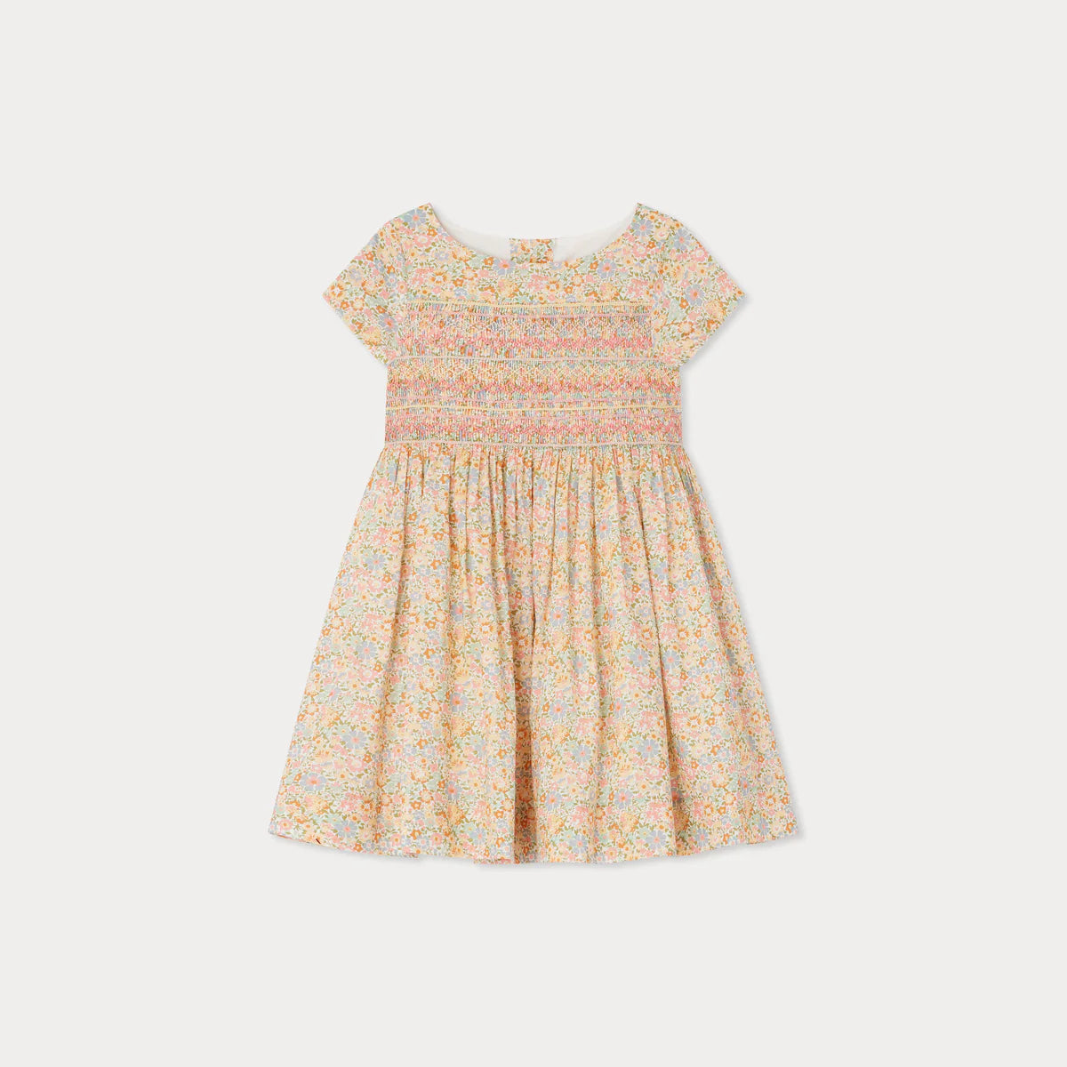 Bonpoint-Duchesse smocked dress made with multicolor Liberty fabrics