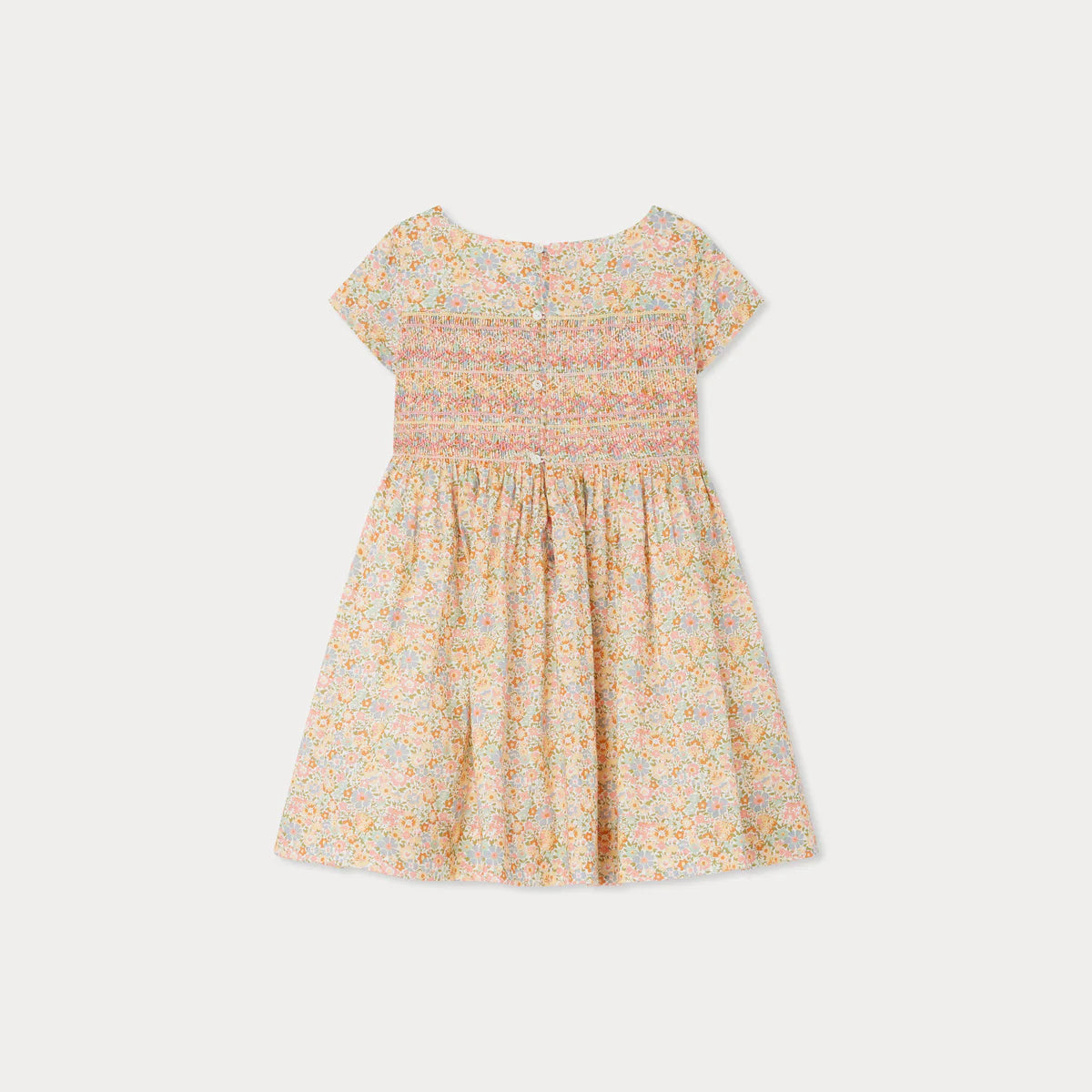 Bonpoint-Duchesse smocked dress made with multicolor Liberty fabrics