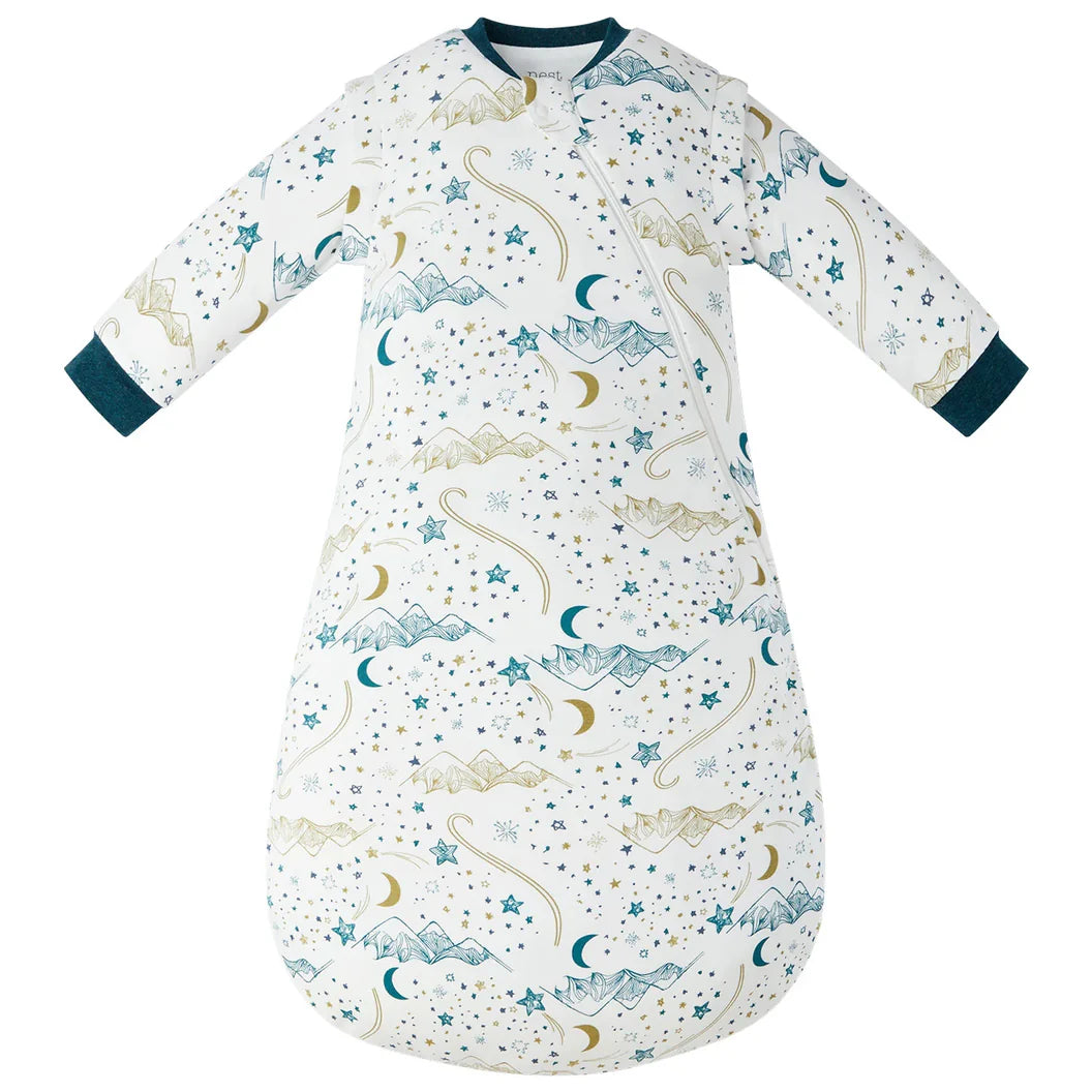Organic Cotton Long Sleeve Sleep Bag 1.0 TOG - Stars White