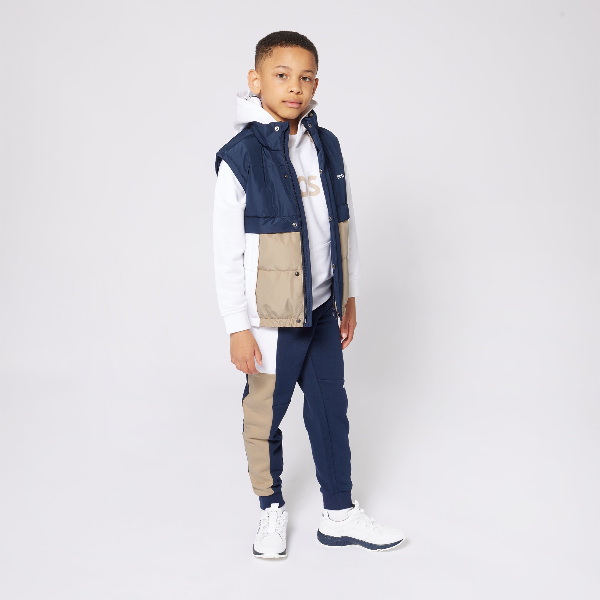 Boss-Navy Cotton Jogging Bottoms