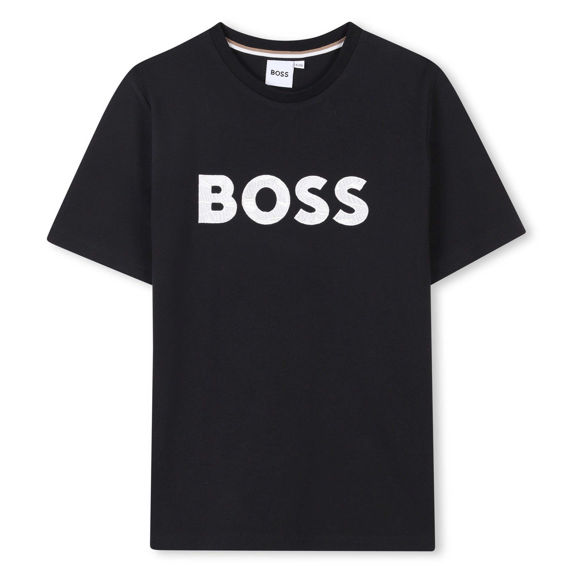 Boss-Black Printed Logo Cotton Short Sleeves T-Shirt