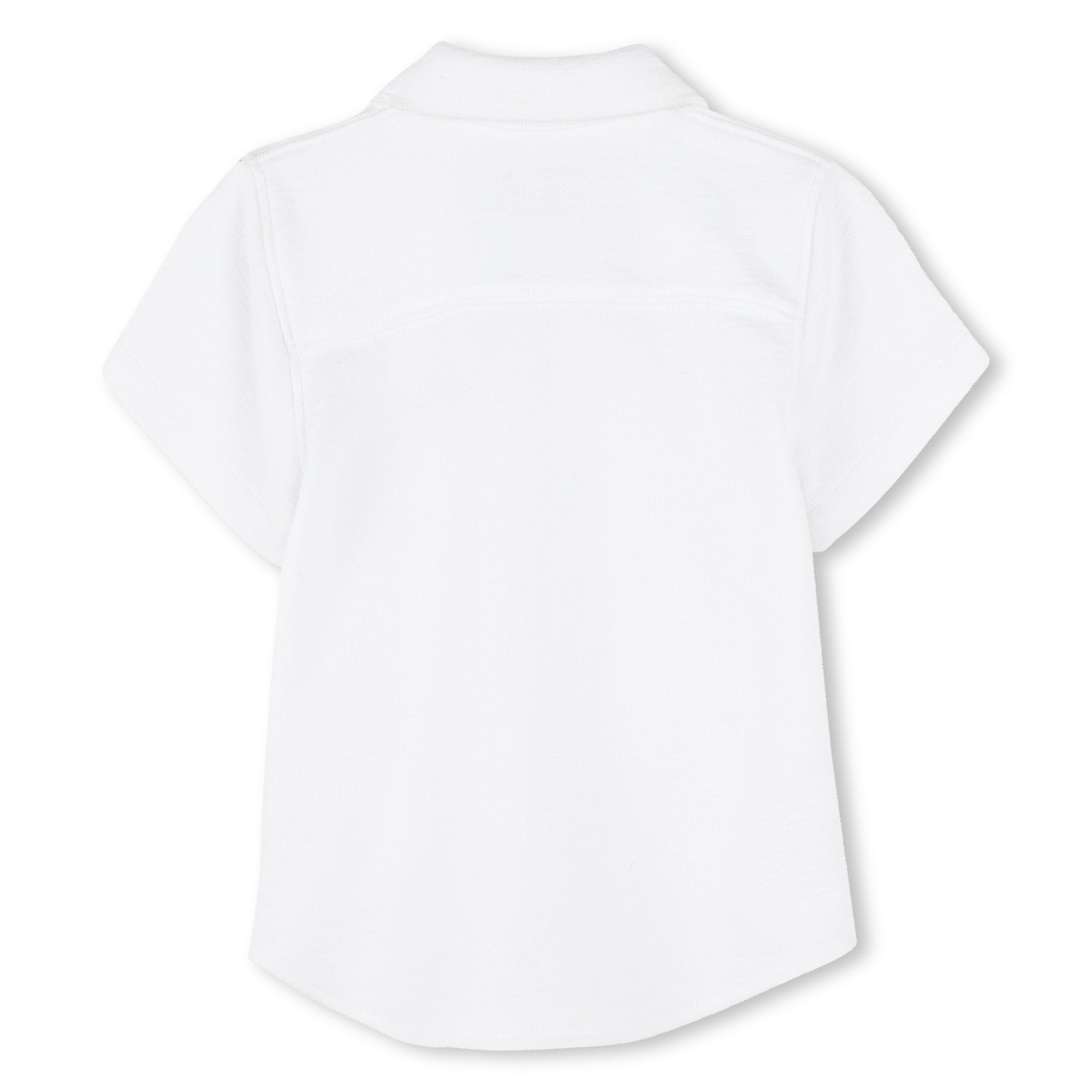 Boss-Baby White Printed Logo Cotton Short Sleeve Shirt