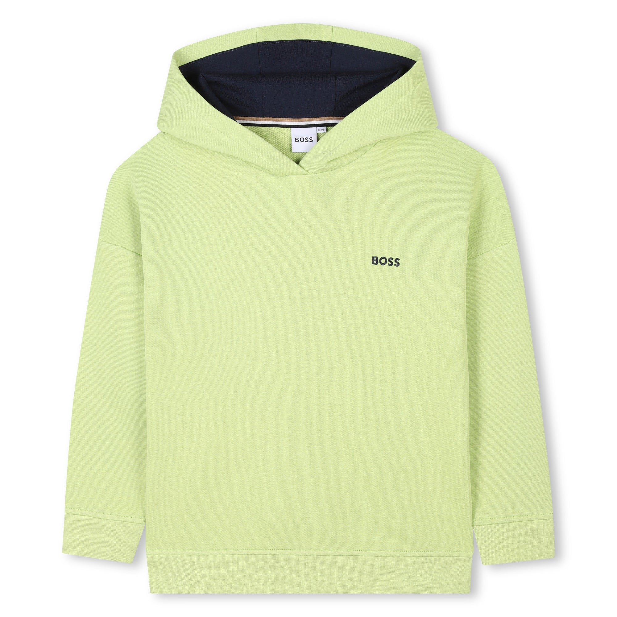 Boss-Green Printed Logo Cotton Hooded Sweatshirt