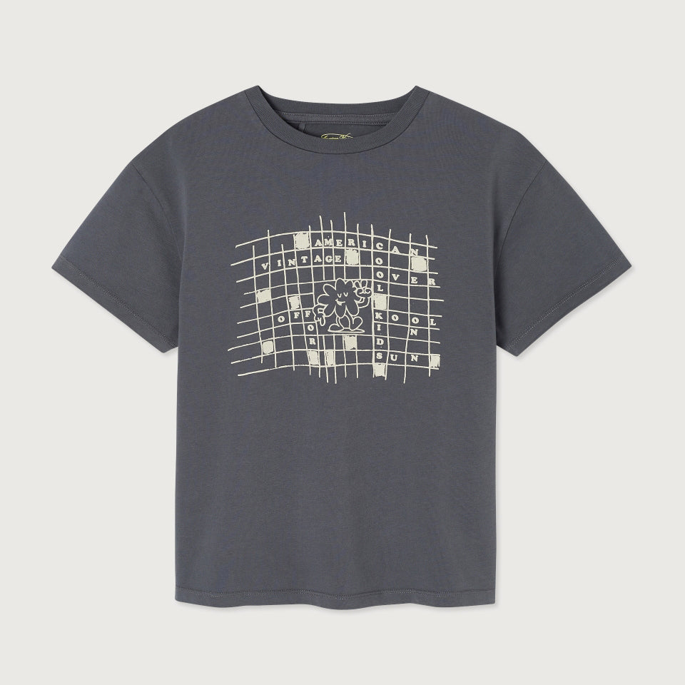 American Vintage-T-SHIRT DROIT MC COL ROND IMPRIME