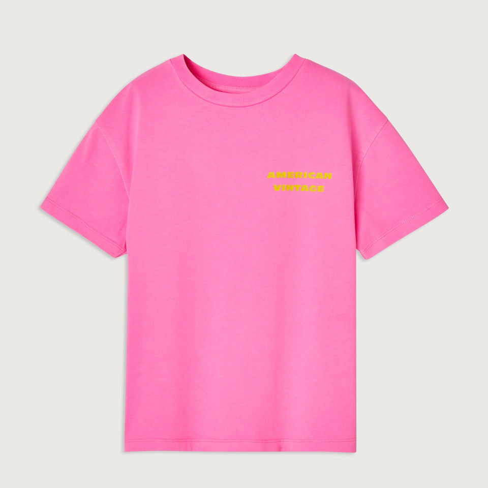 American Vintage-T-SHIRT DROIT MC COL ROND IMPRIME