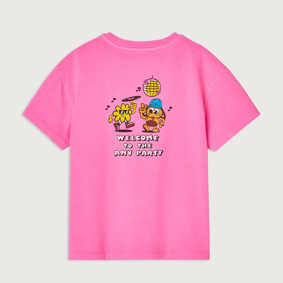 American Vintage-T-SHIRT DROIT MC COL ROND IMPRIME