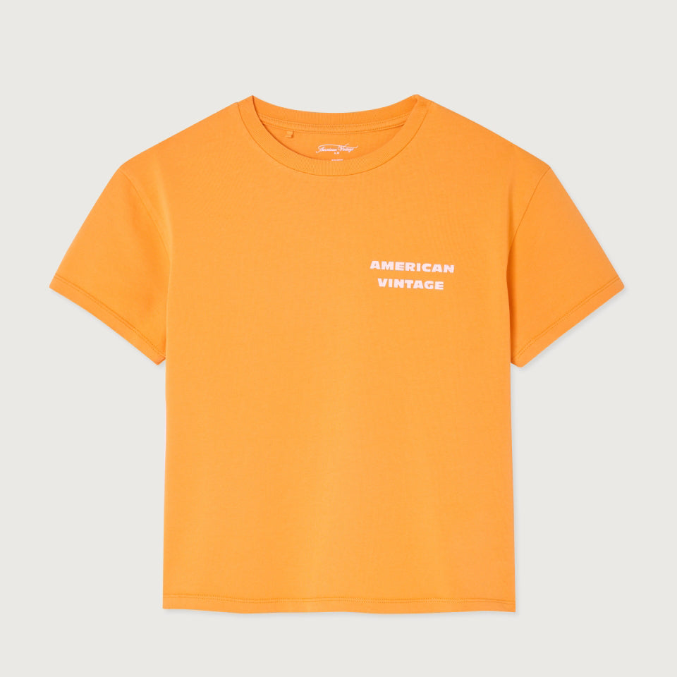 American Vintage-T-SHIRT DROIT MC COL ROND IMPRIME