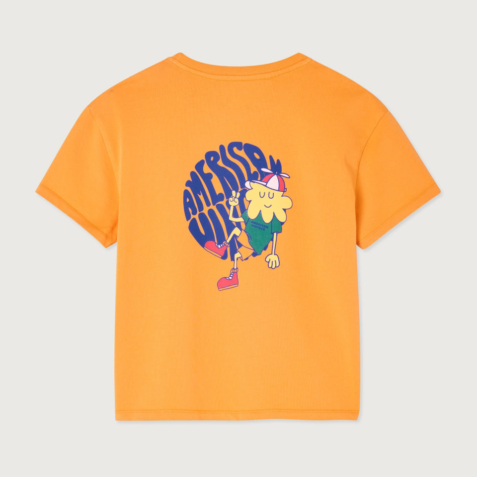 American Vintage-T-SHIRT DROIT MC COL ROND IMPRIME