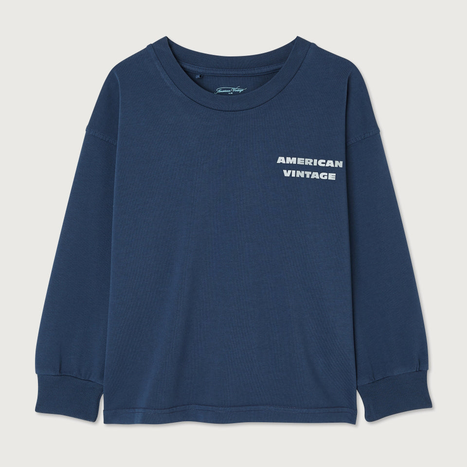 American Vintage-T-SHIRT DROIT ML COL ROND IMPRIME