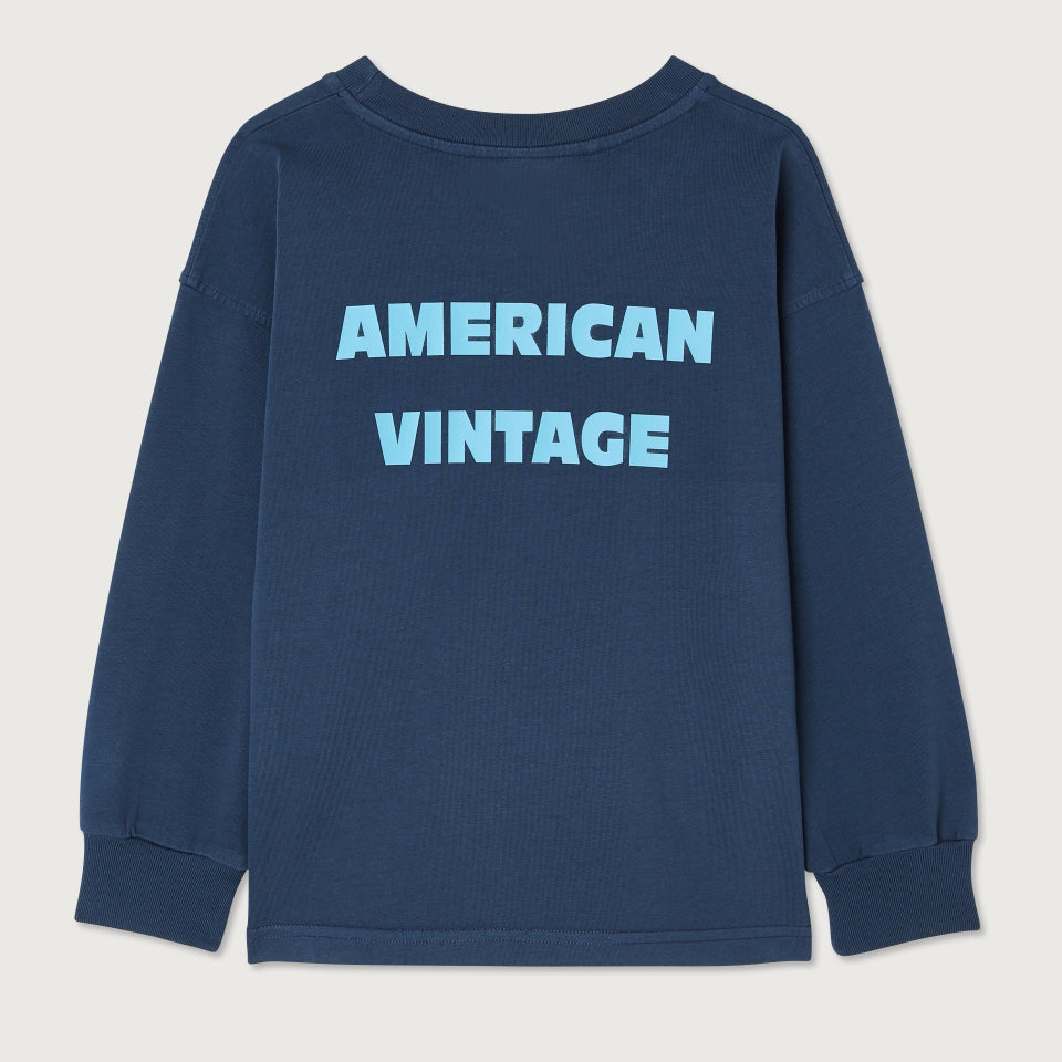 American Vintage-T-SHIRT DROIT ML COL ROND IMPRIME