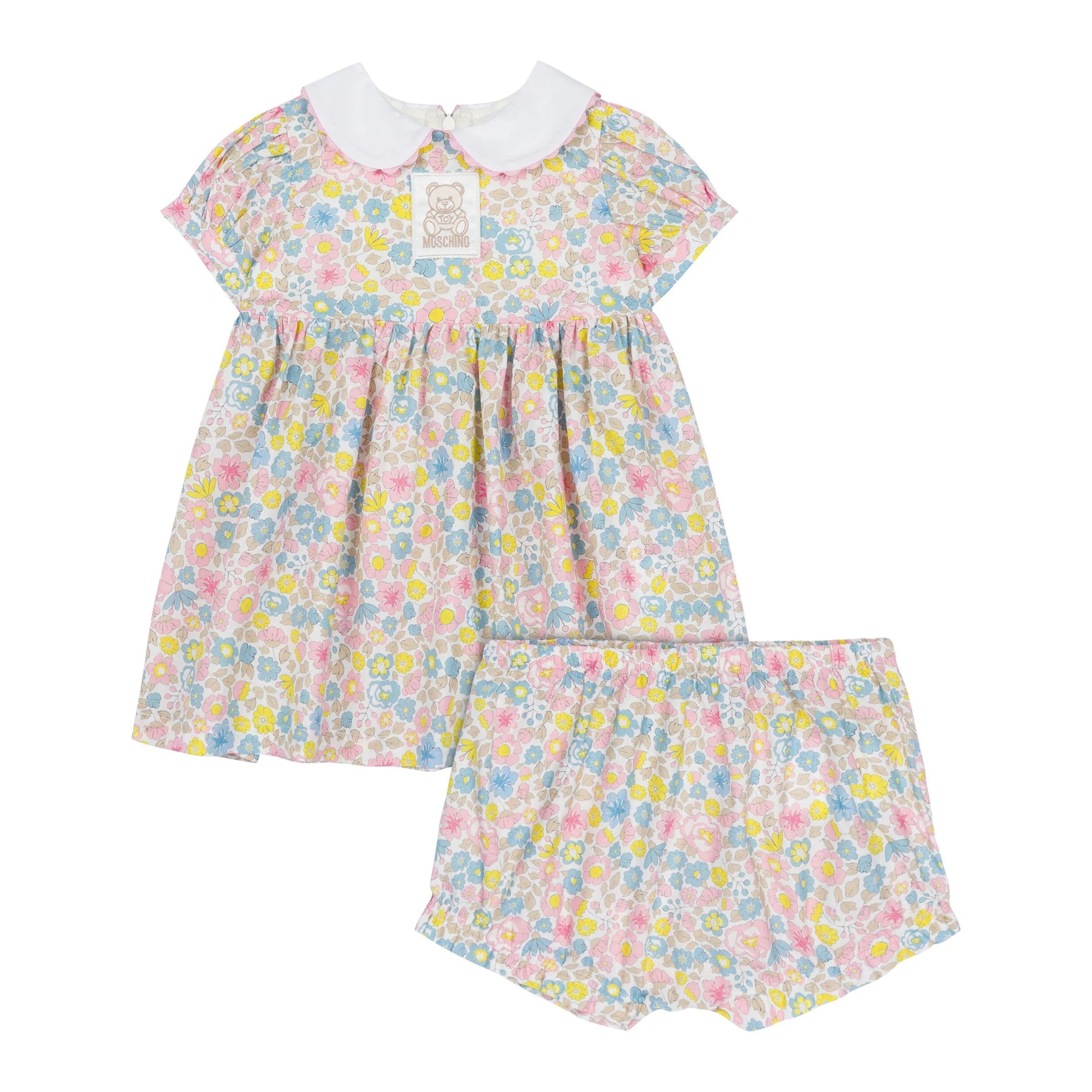 Moschino-BABY GIRL SS DRESS W BLOOMERS AND ALLOVER FLORAL PR