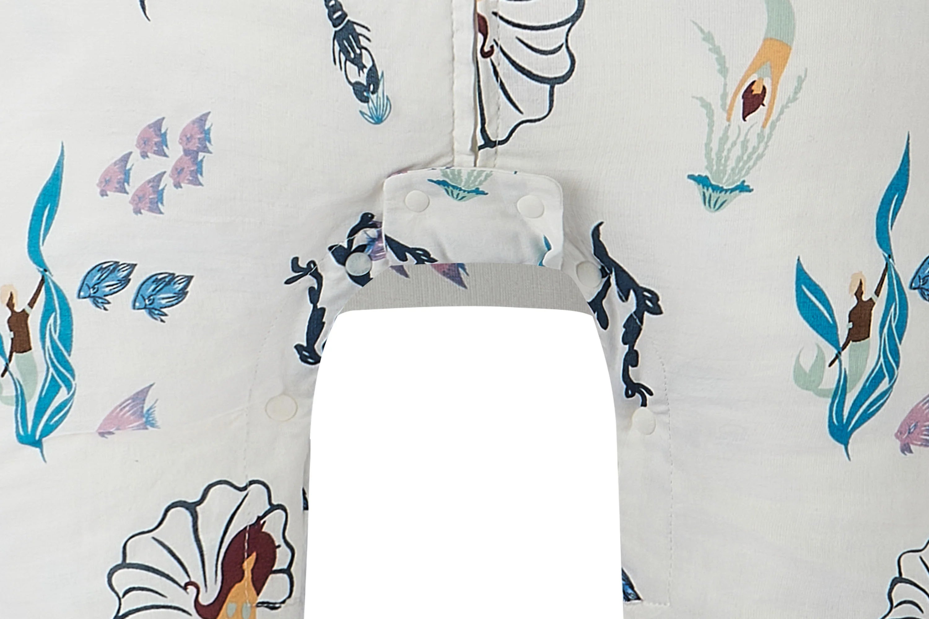 Short Sleeve Footed Sleep Bag 0.6 TOG (Bamboo Pima) - Splish Splash