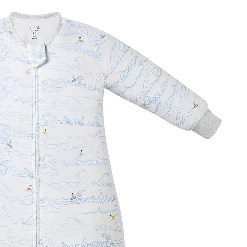 Nest Designs-Long Sleeve Footed Sleep Bag 0.6 TOG - Surf's Up