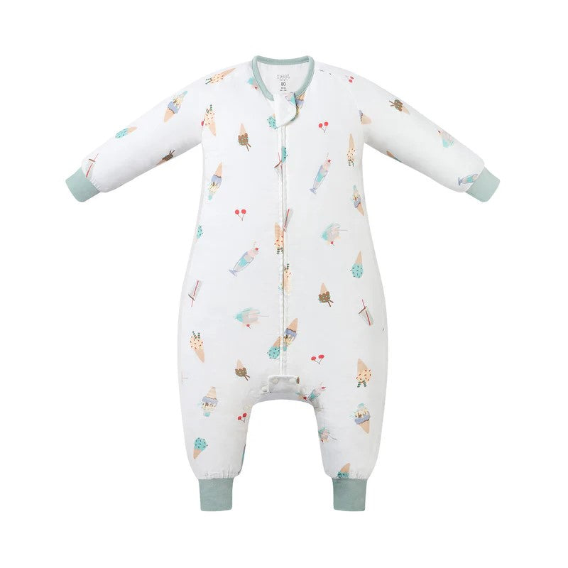 Nest Designs-Long Sleeve Footed Sleep Bag 0.6 TOG - Ice Cream Summer