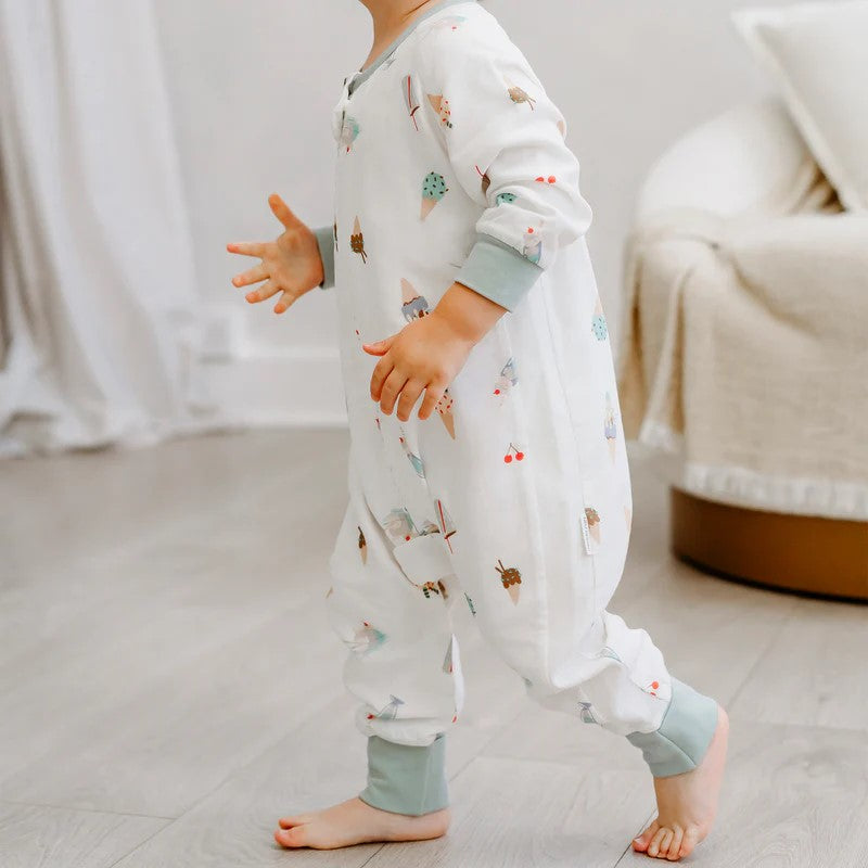 Nest Designs-Long Sleeve Footed Sleep Bag 0.6 TOG - Ice Cream Summer