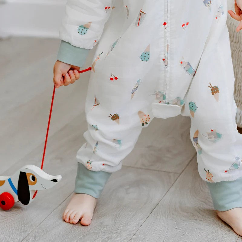 Nest Designs-Long Sleeve Footed Sleep Bag 0.6 TOG - Ice Cream Summer