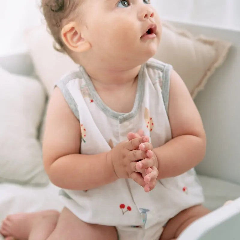 Nest Designs-Sleeveless Button Down Onesie (Bamboo)-Ice Cream Summer