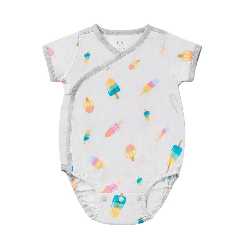 Nest Designs-Short Sleeve Kimono Onesie - Summer Pops