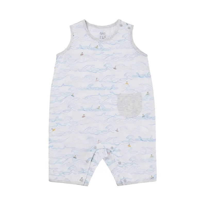 Nest Designs-Sleeveless Romper (Bamboo Spandex Muslin)-Surf's Up