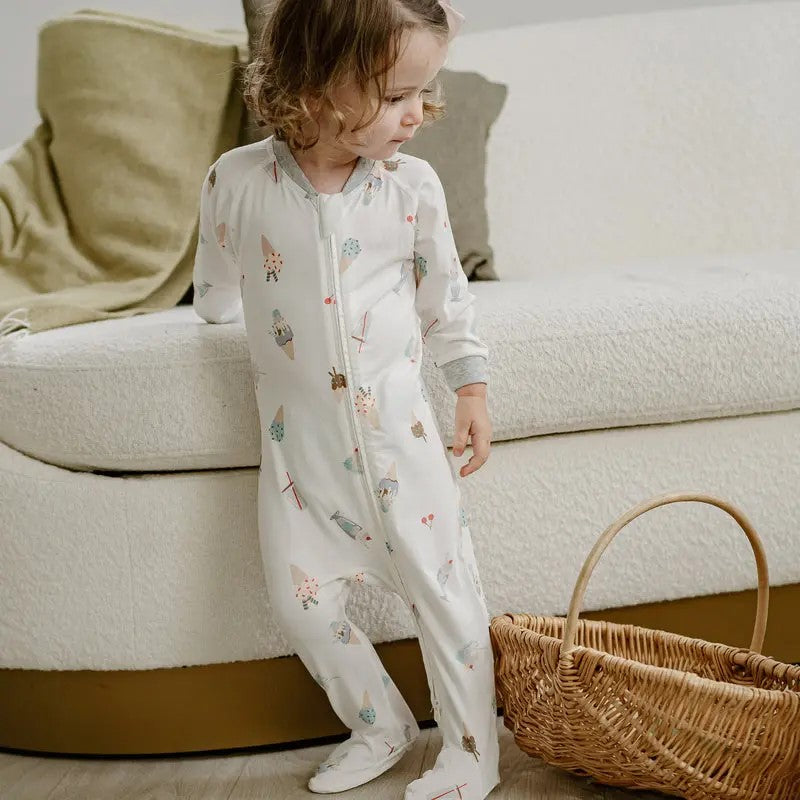 Nest Designs-One-Piece Zip Footed Sleeper (Bamboo Jersey) - Ice Cream Summer