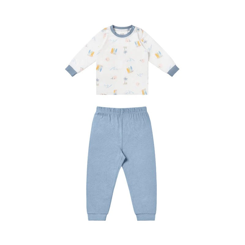 Nest Designs-Two-Piece Long Sleeve PJ Set - Pastel Waves