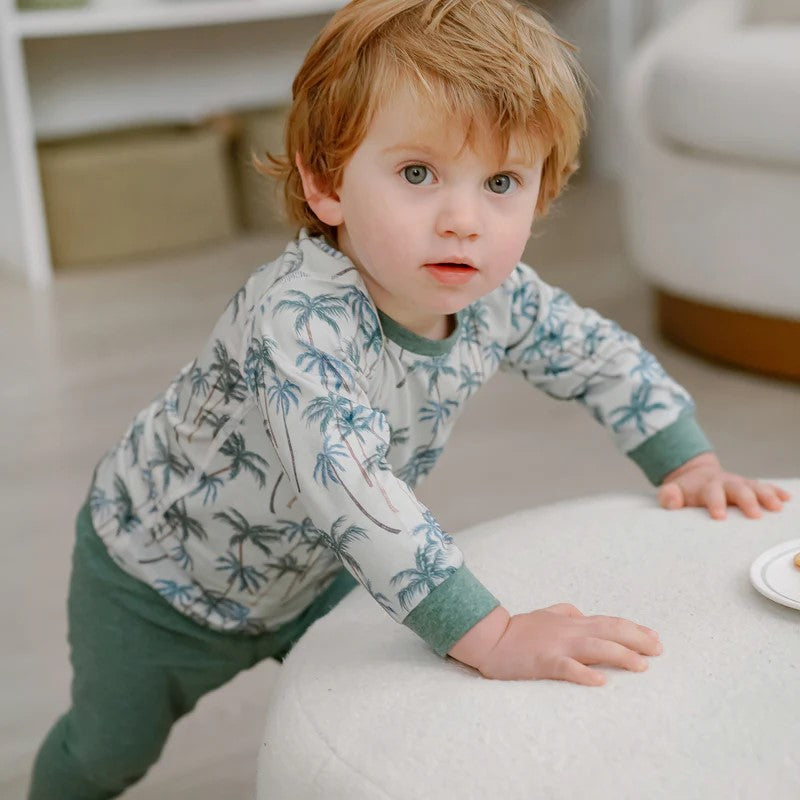 Nest Designs-Two-Piece Long Sleeve PJ Set (Bamboo Jersey) - Coco Beach