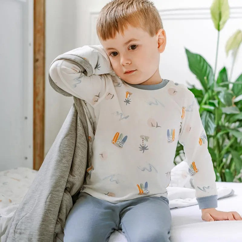 Nest Designs-Two-Piece Long Sleeve PJ Set - Pastel Waves