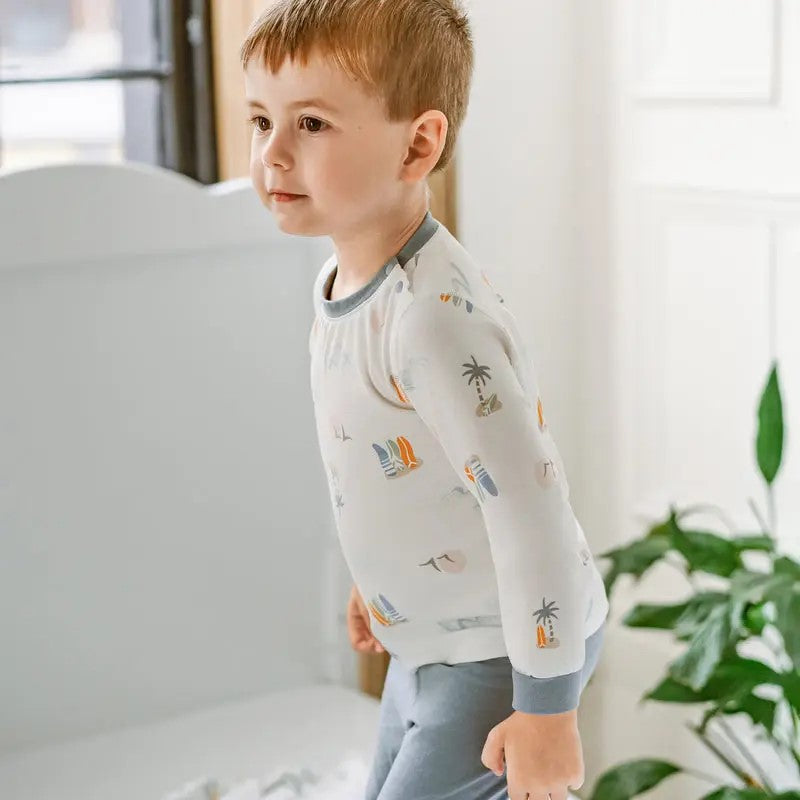 Nest Designs-Two-Piece Long Sleeve PJ Set - Pastel Waves