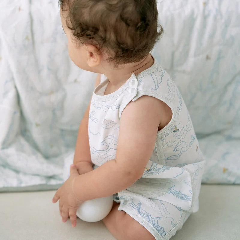 Nest Designs-Sleeveless Romper (Bamboo Spandex Muslin)-Surf's Up