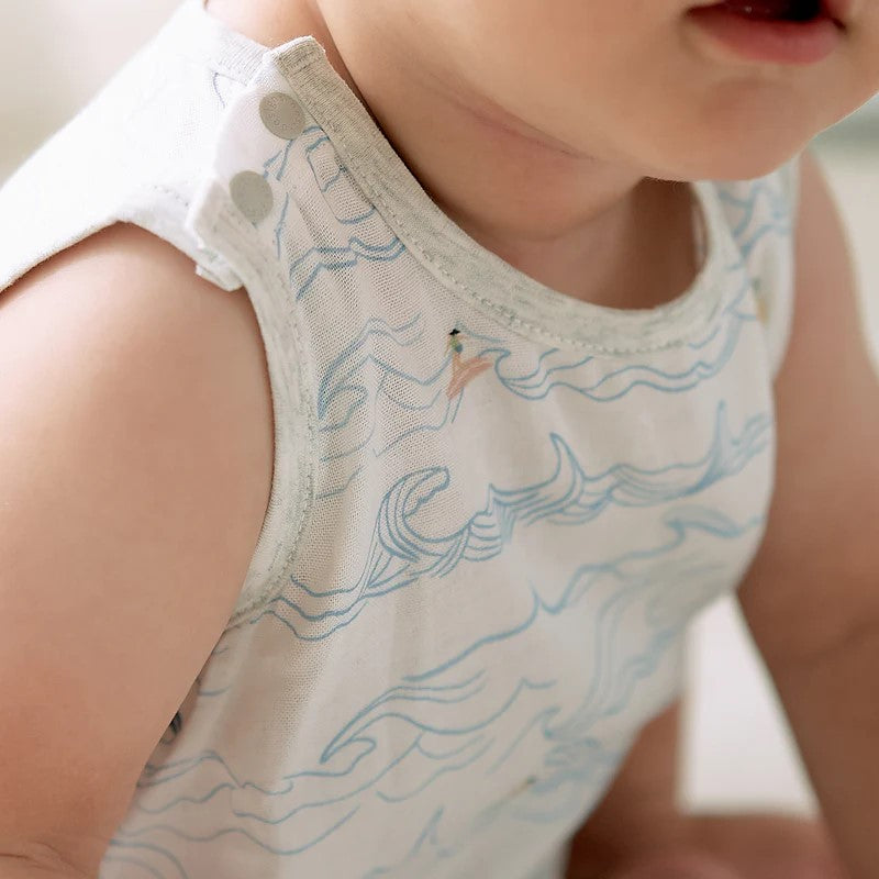 Nest Designs-Sleeveless Romper (Bamboo Spandex Muslin)-Surf's Up