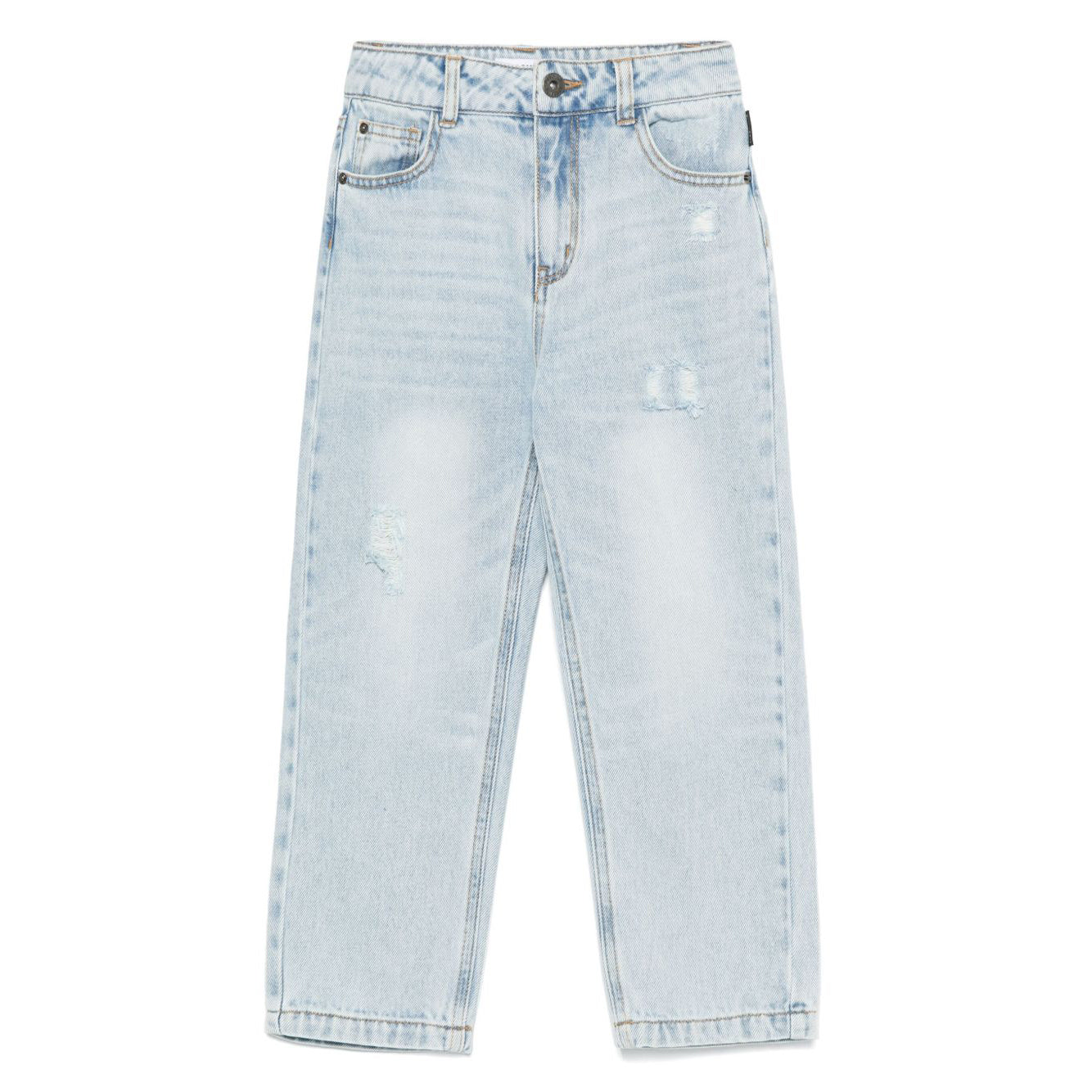 Moschino-DENIM PANTS W TOY BEAR PRINT