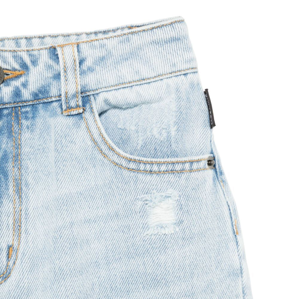 Moschino-DENIM PANTS W TOY BEAR PRINT