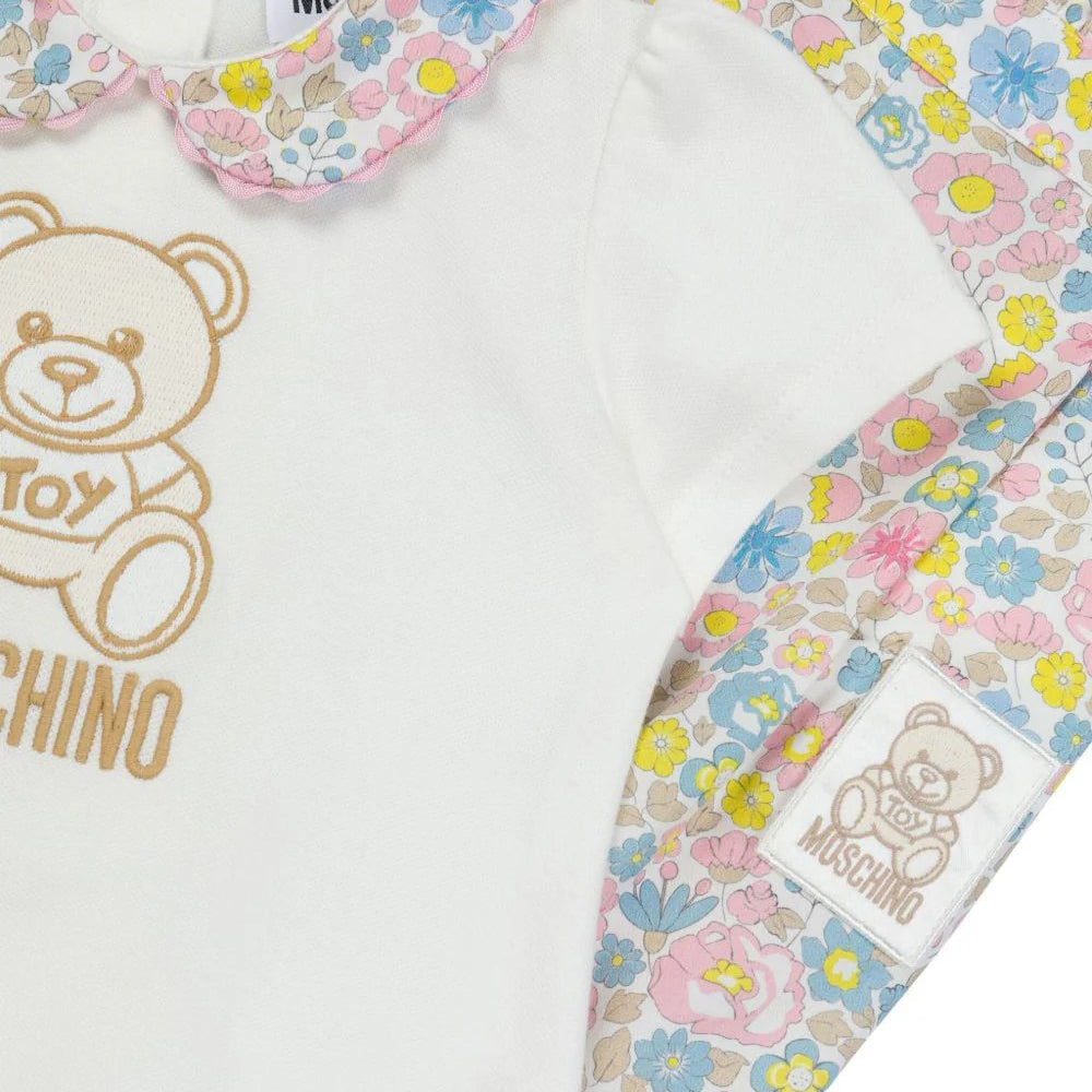 Moschino-BABY GIRL SS COLLARED BLOUSE W ALLOVER FLOWER PANTS