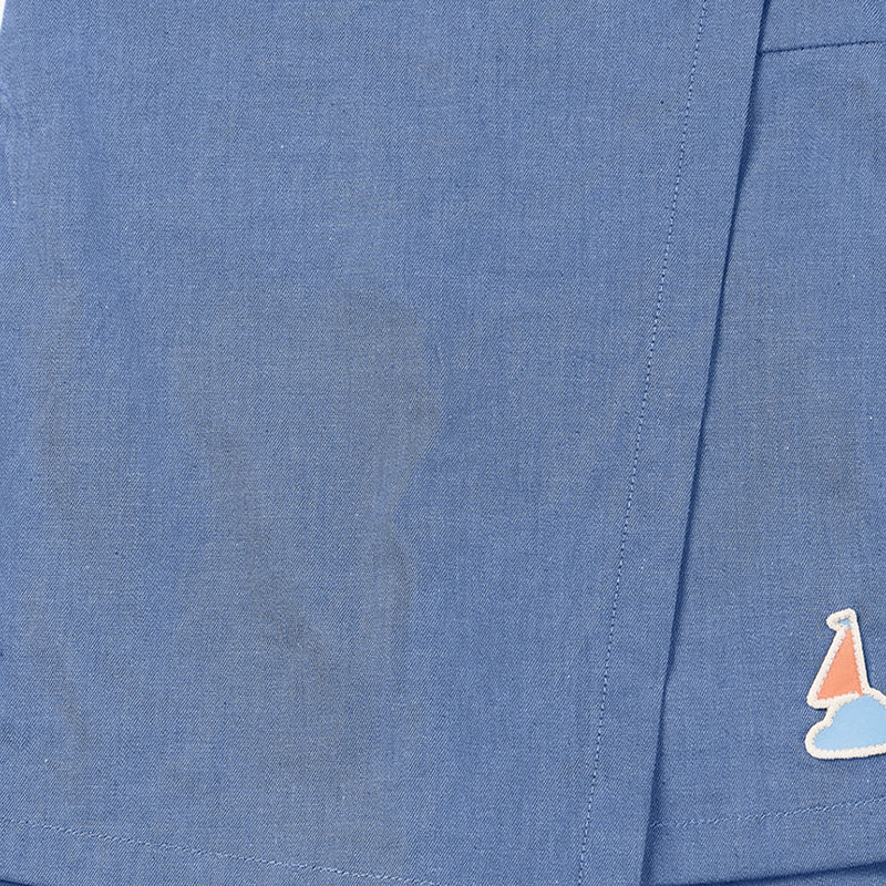 PETITE REVERY-Denim Skort-Sky