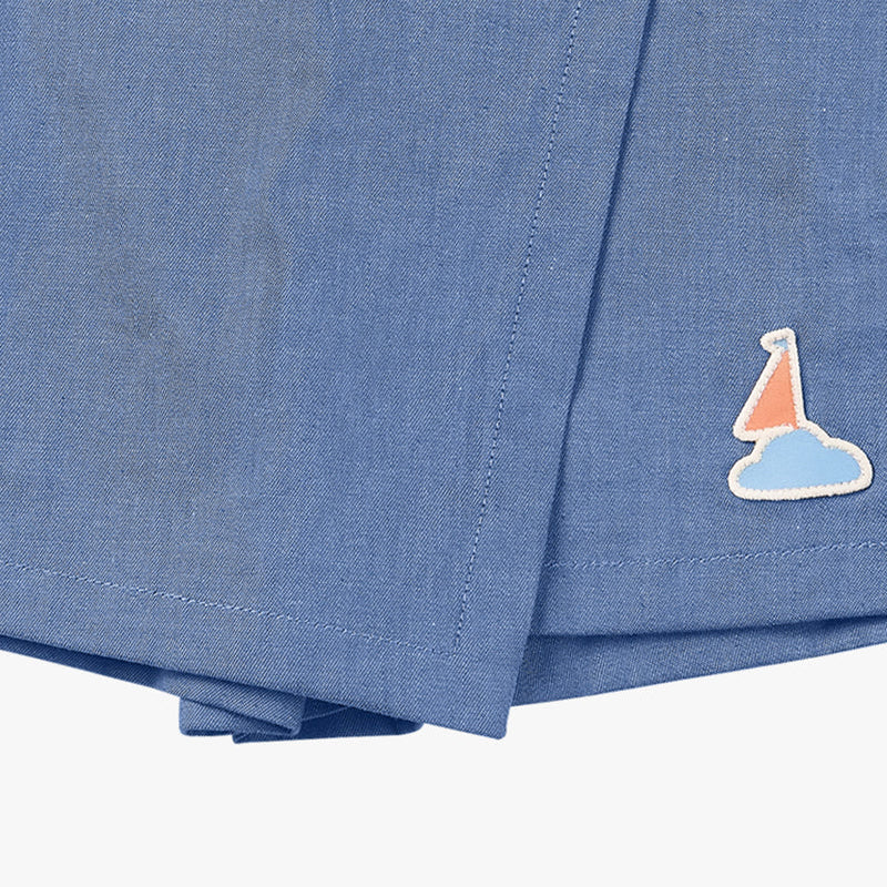 PETITE REVERY-Denim Skort-Sky