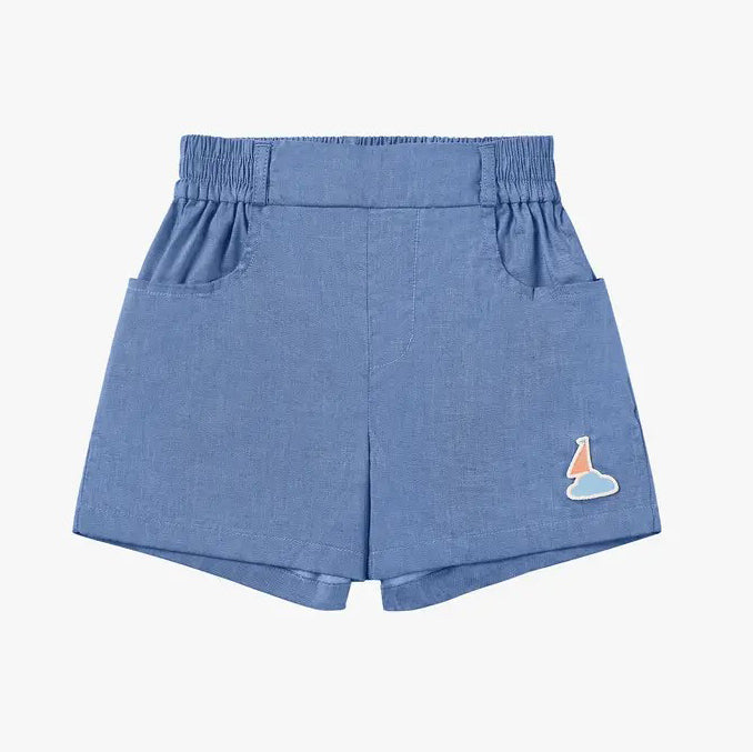 PETITE REVERY-Denim Shorts-Sky