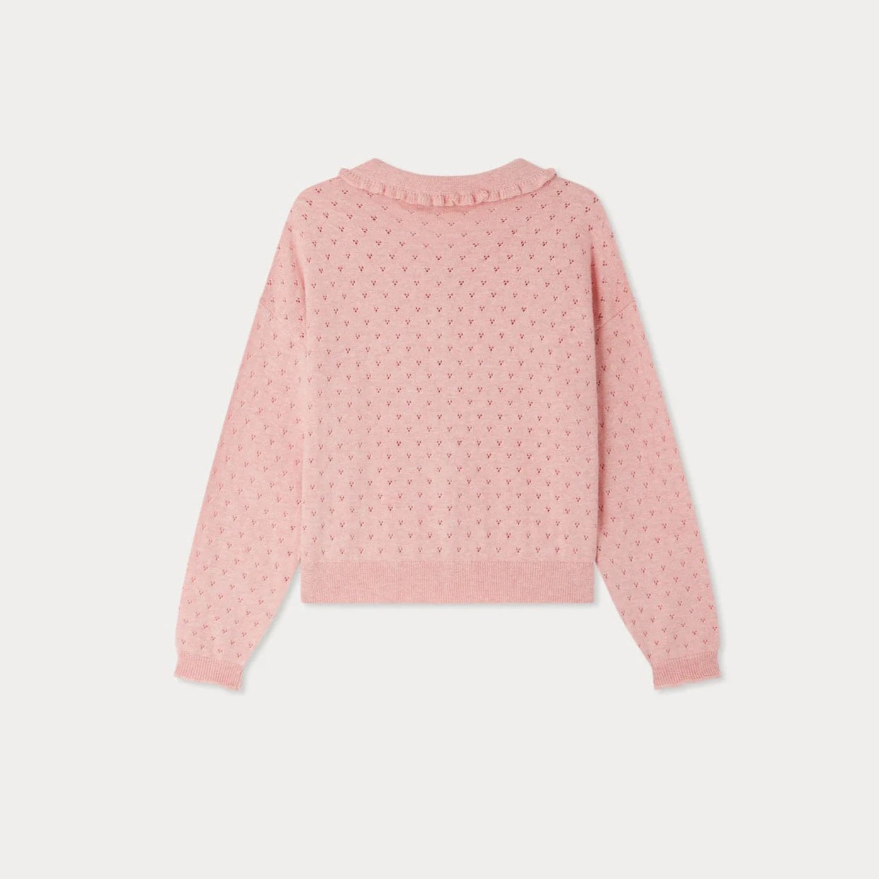 Bonpoint-Elietta ribbed cardigan with ruches