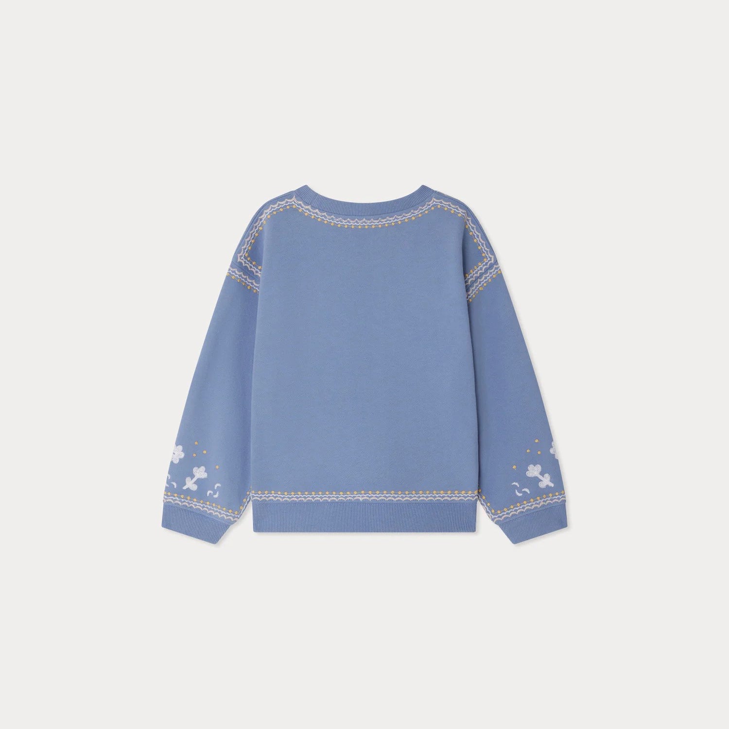 Bonpoint-Dolores sweatshirt in fleece with floral embroideries