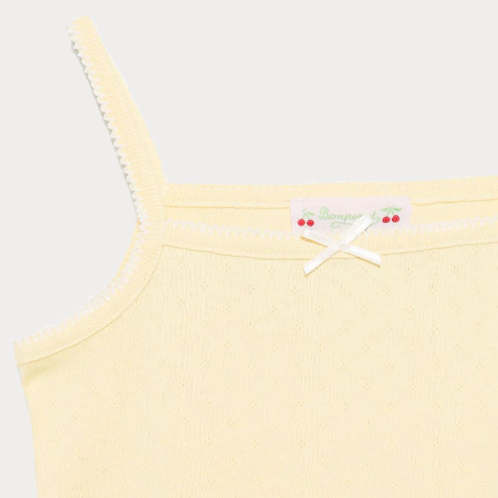 Bonpoint-Light Yellow Floral Cotton Vest Set(3 Pack)