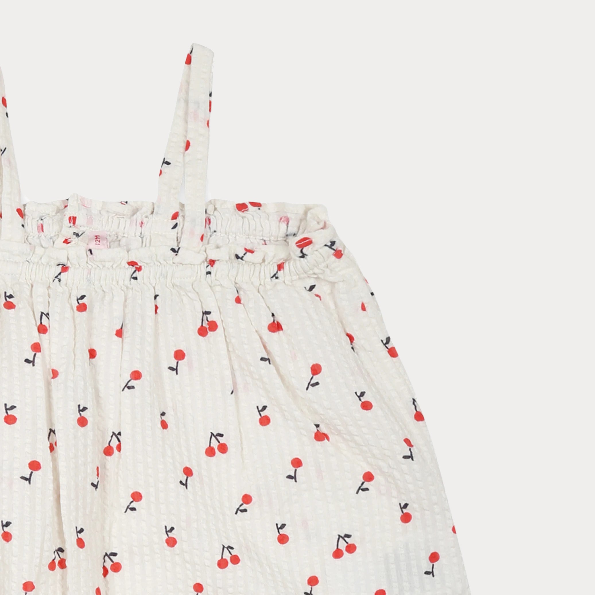 Bonpoint-Ivory Printed Cherries Cotton Jumpsuit