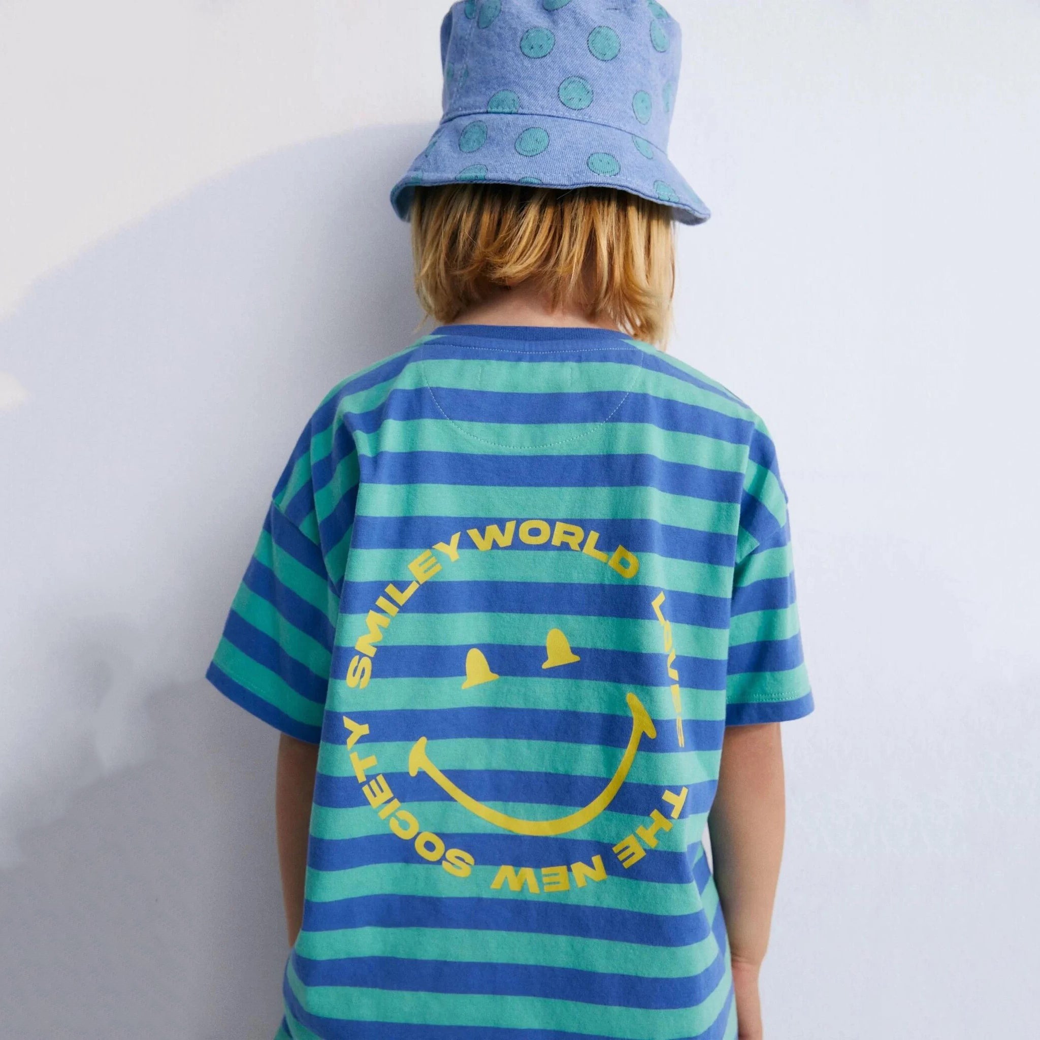 The New Society-Boys Blue Stripe Cotton T-Shirt