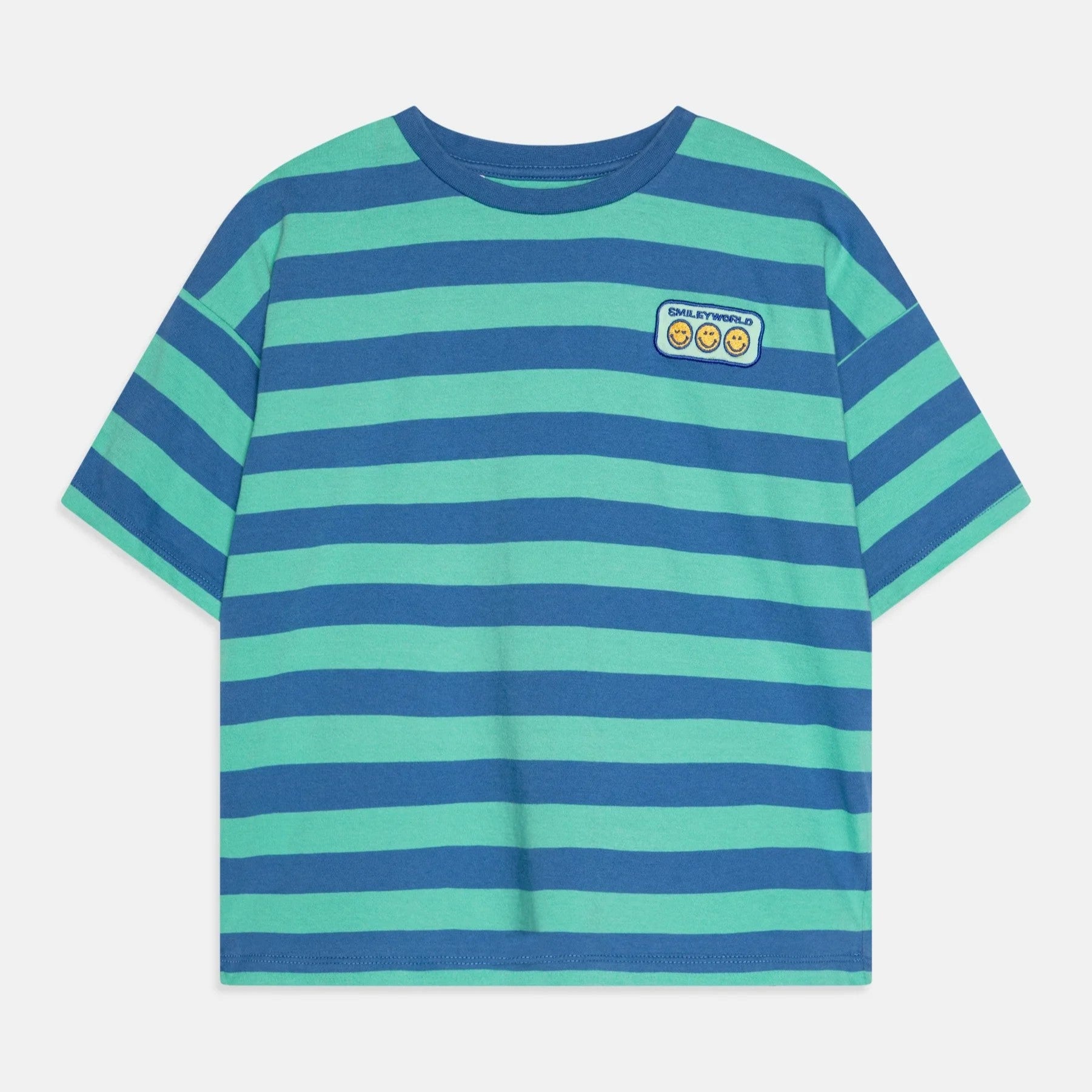The New Society-Boys Blue Stripe Cotton T-Shirt
