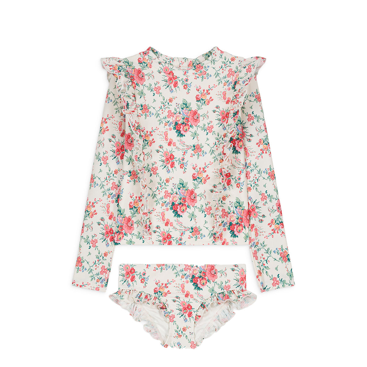 Louise Misha-Girls Pink Floral Swimsuit