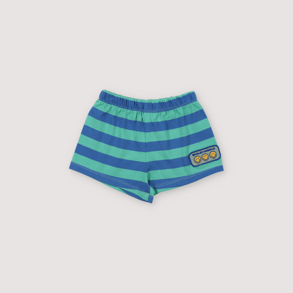 The New Society-Boys Blue Stripe Cotton Shorts