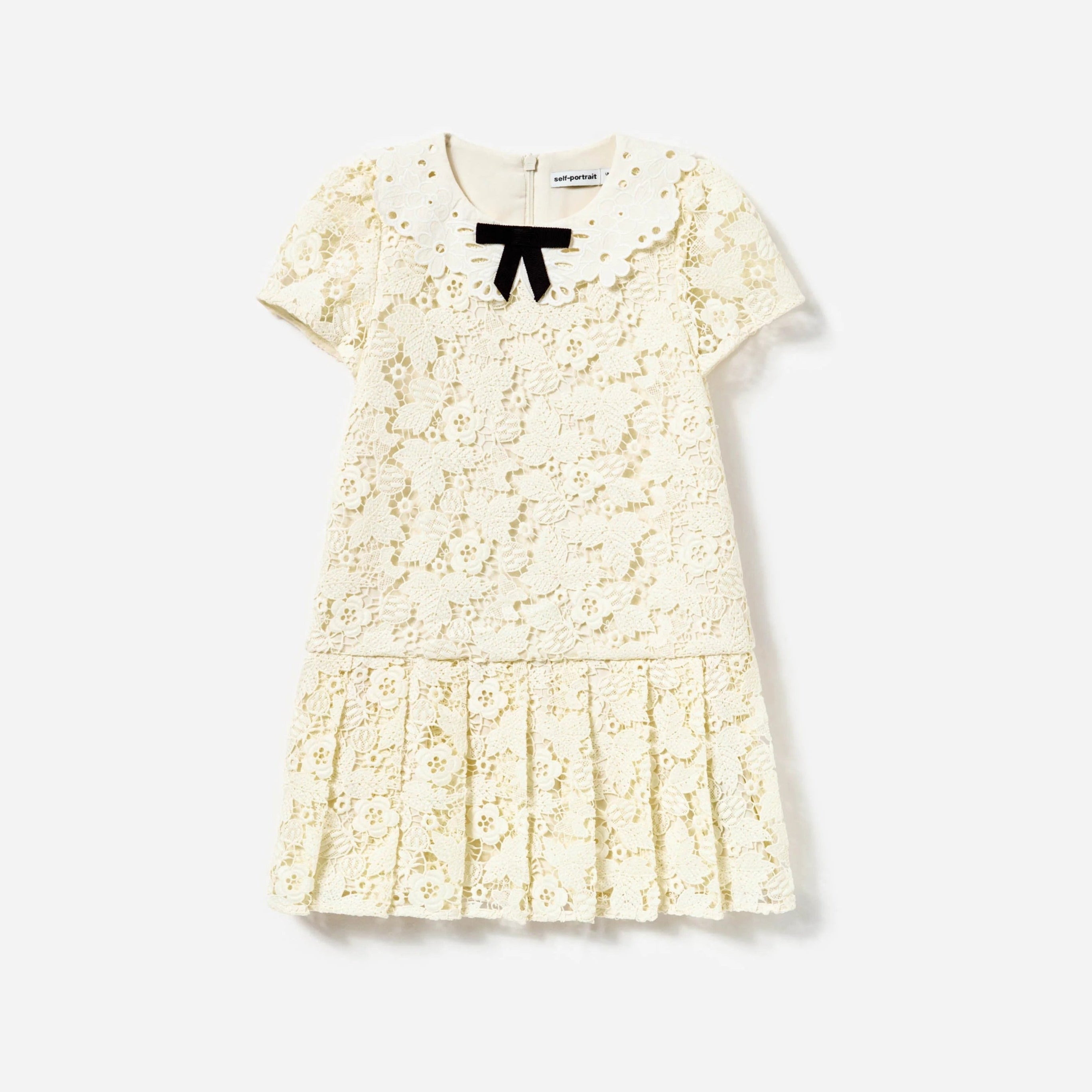 Self Portrait-CREAM BUTTERFLY LACE DRESS