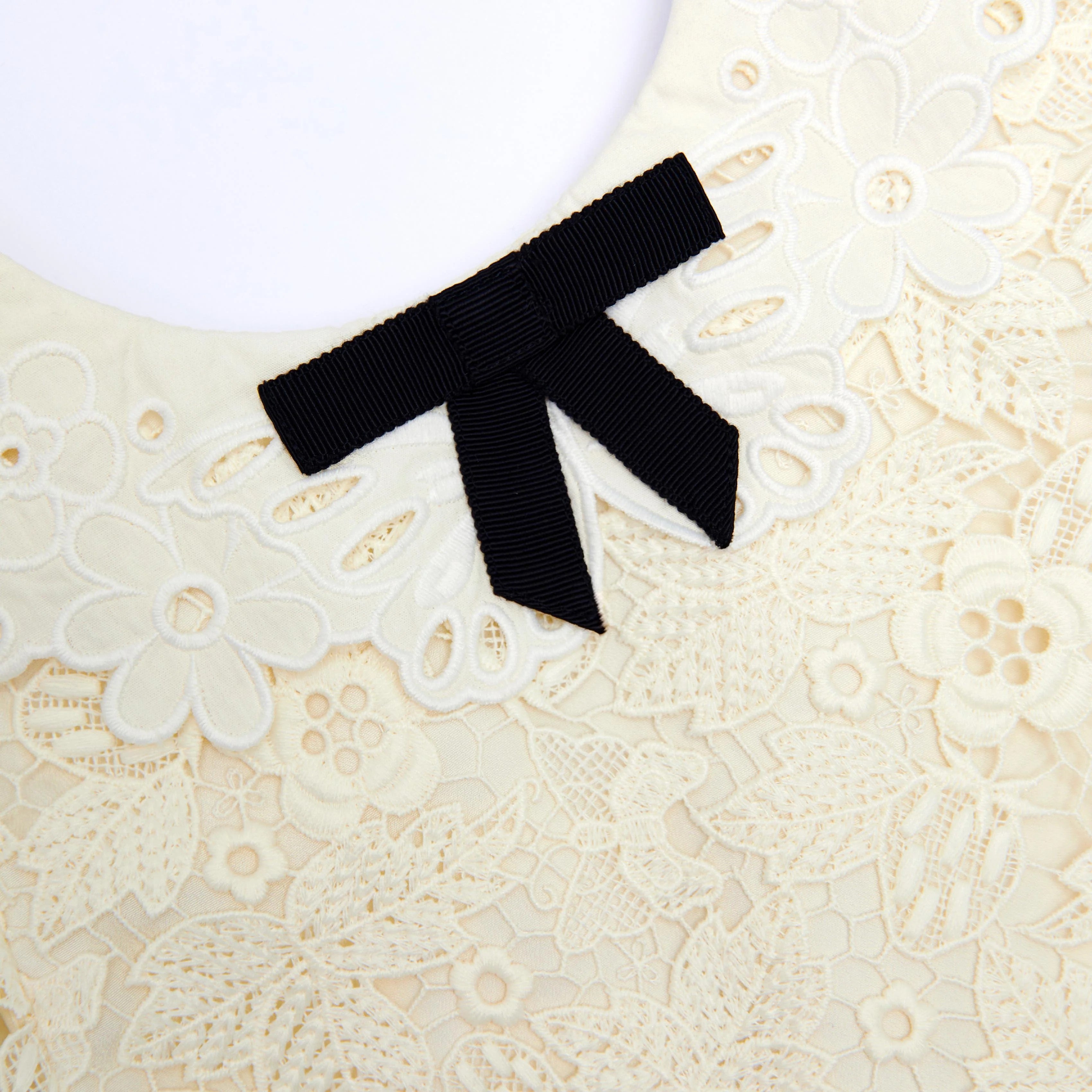 Self Portrait-CREAM BUTTERFLY LACE DRESS
