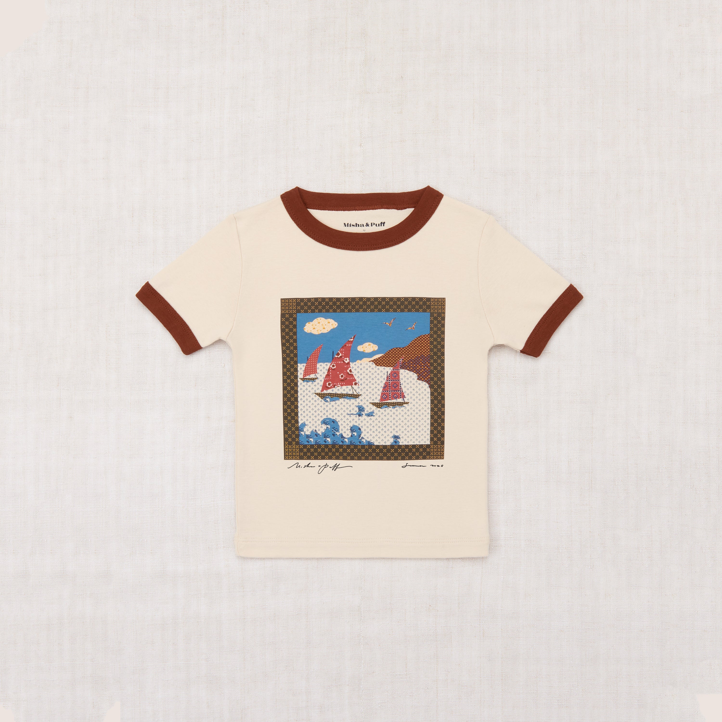 Misha & Puff-Sailboat Collage Ringer Tee