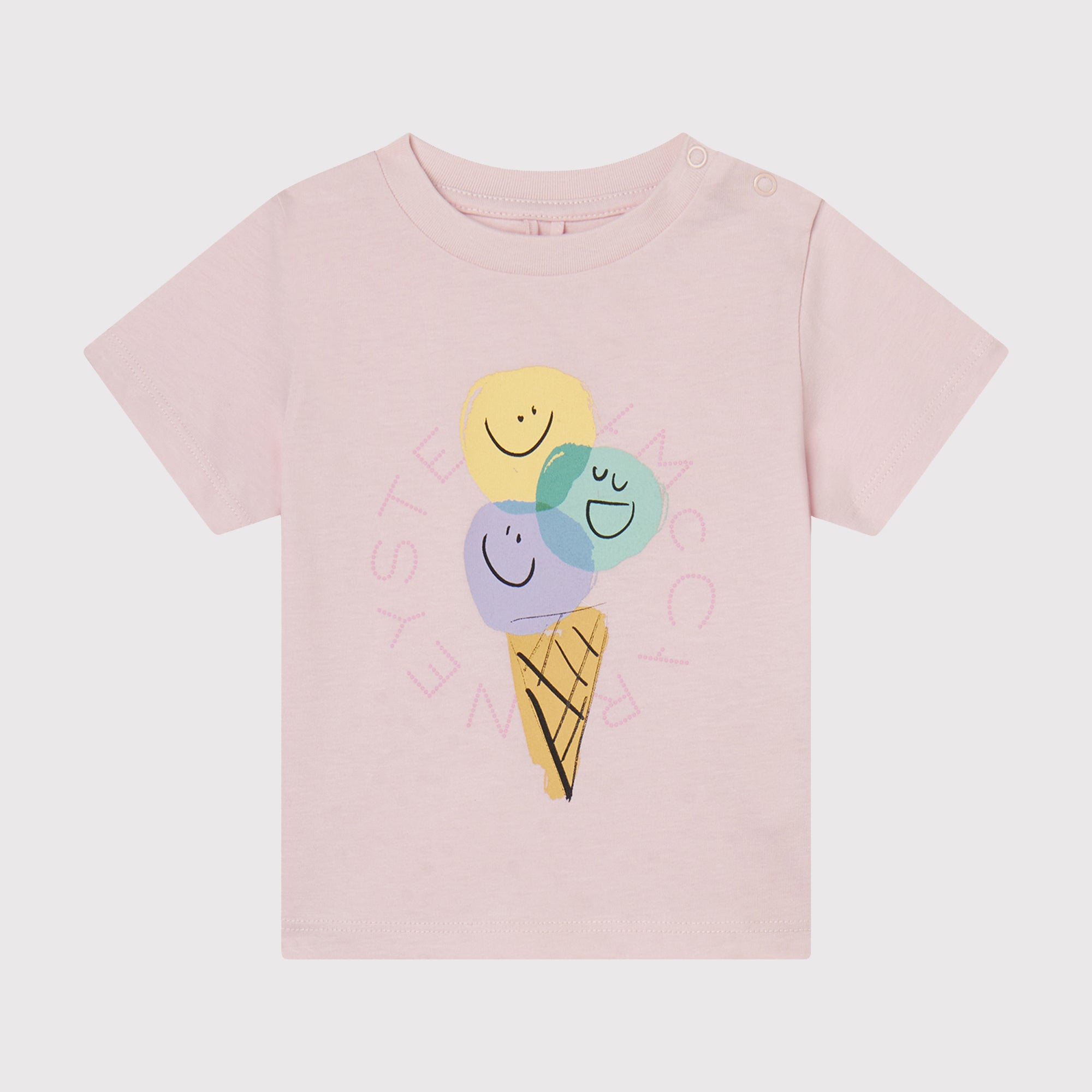 Stella Mccartney Kids-BABY GIRL SS T-SHIRT WITH ICE CREAM LOGO DISK PRINT